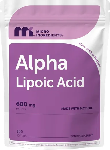 Micro Ingredients Alpha Lipoic Acid 600mg (300 softgels)
