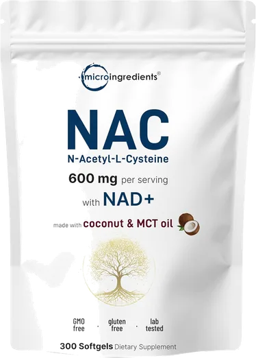 Micro Ingredients NAC 600mg with NAD+ (300 softgels)