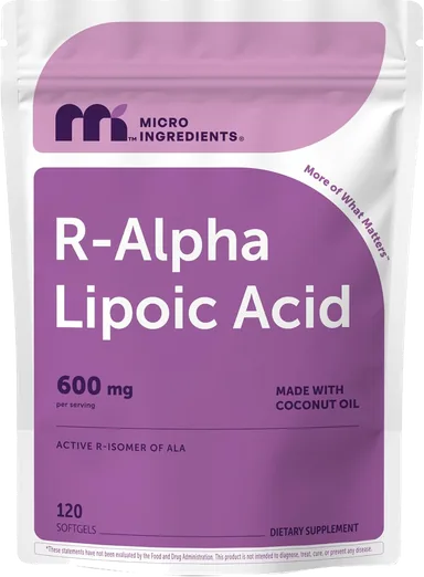 Micro Ingredients R-Alpha Lipoic Acid 600mg (120 softgels)