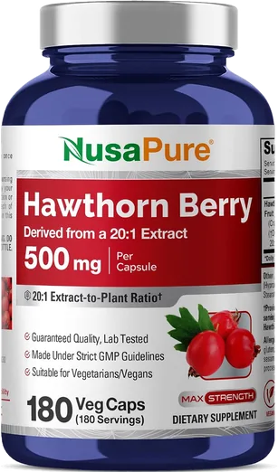 NusaPure Hawthorn Berry 500mg (180 capsules)