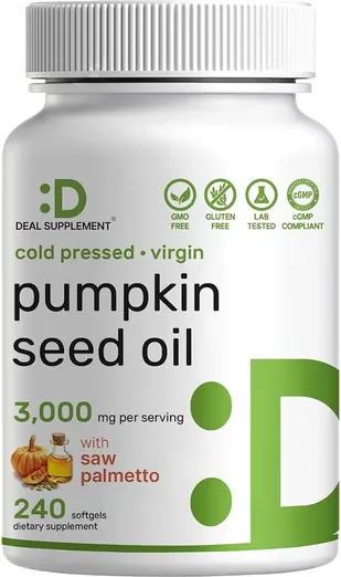 Pumpkin Seed Oil 3,000mg with Saw Palmetto (240 softgels)