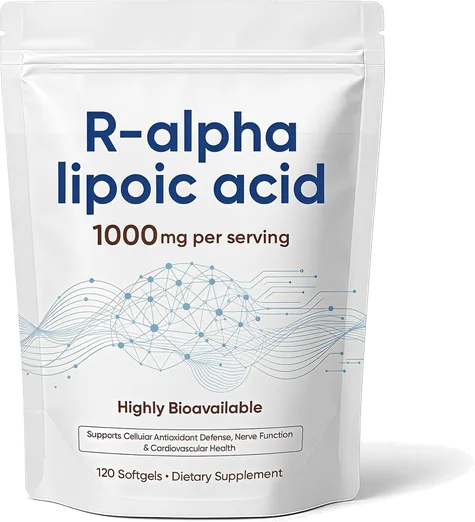 R-Alpha Lipoic Acid 1,000mg with Coconut Oil (120 softgels)