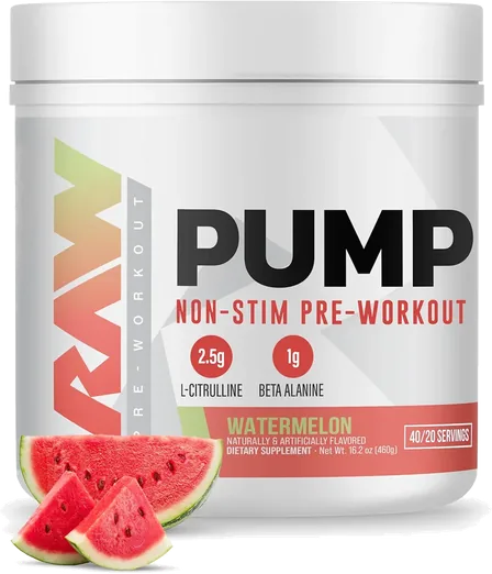 RAW Pump Stim-Free Pre-Workout, Watermelon (40 servings)