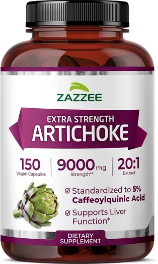 Zazzee Artichoke 20:1 Extract 9,000mg (150 capsules)
