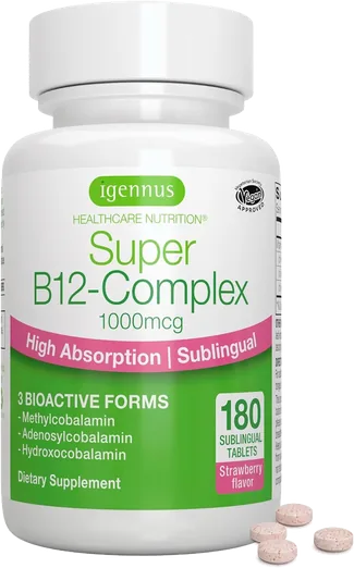 Igennus Sublingual Vitamin B12 Complex 1,000mcg (180 tablets)