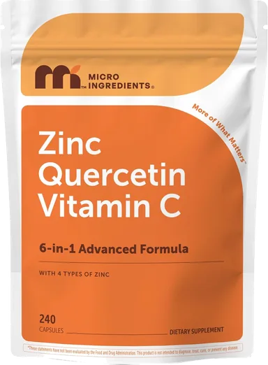 Micro Ingredients Quercetin, Vitamin C + Zinc (240 capsules)