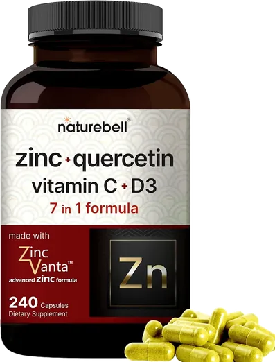 NatureBell Zinc, Quercetin, Vitamin C + D3 (240 capsules)