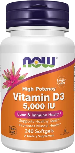NOW Vitamin D3 5,000 IU (240 softgels)