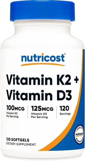 Nutricost Vitamin D3 + K2 (120 softgels)
