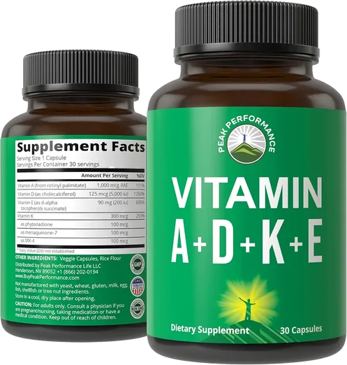 Peak Performance Vitamins A, D, E + K