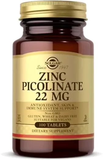 Solgar Zinc Picolinate 22mg (100 tablets)