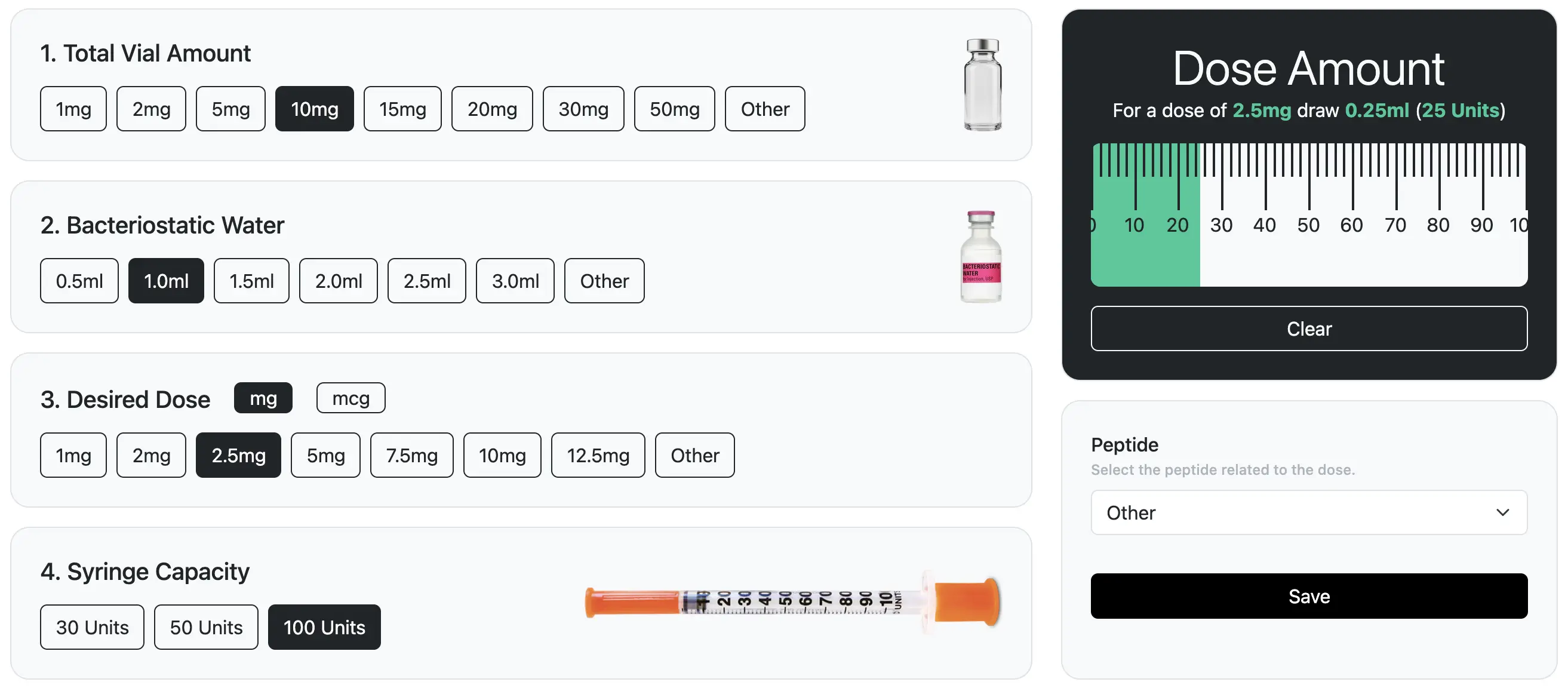 Peptide Dose Calculator